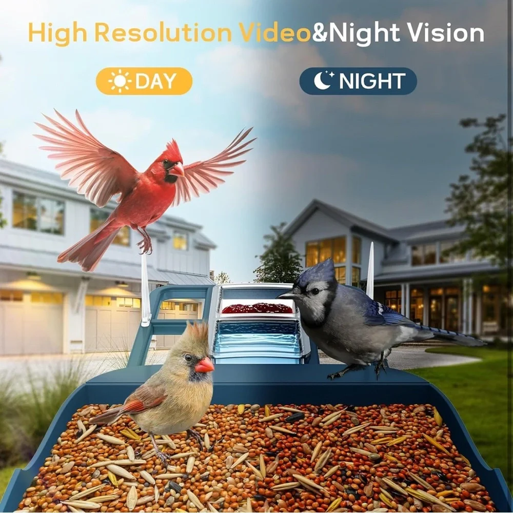 Bird Feeder with Camera, WiFi Outdoor Smart Bird Feeder Camera
